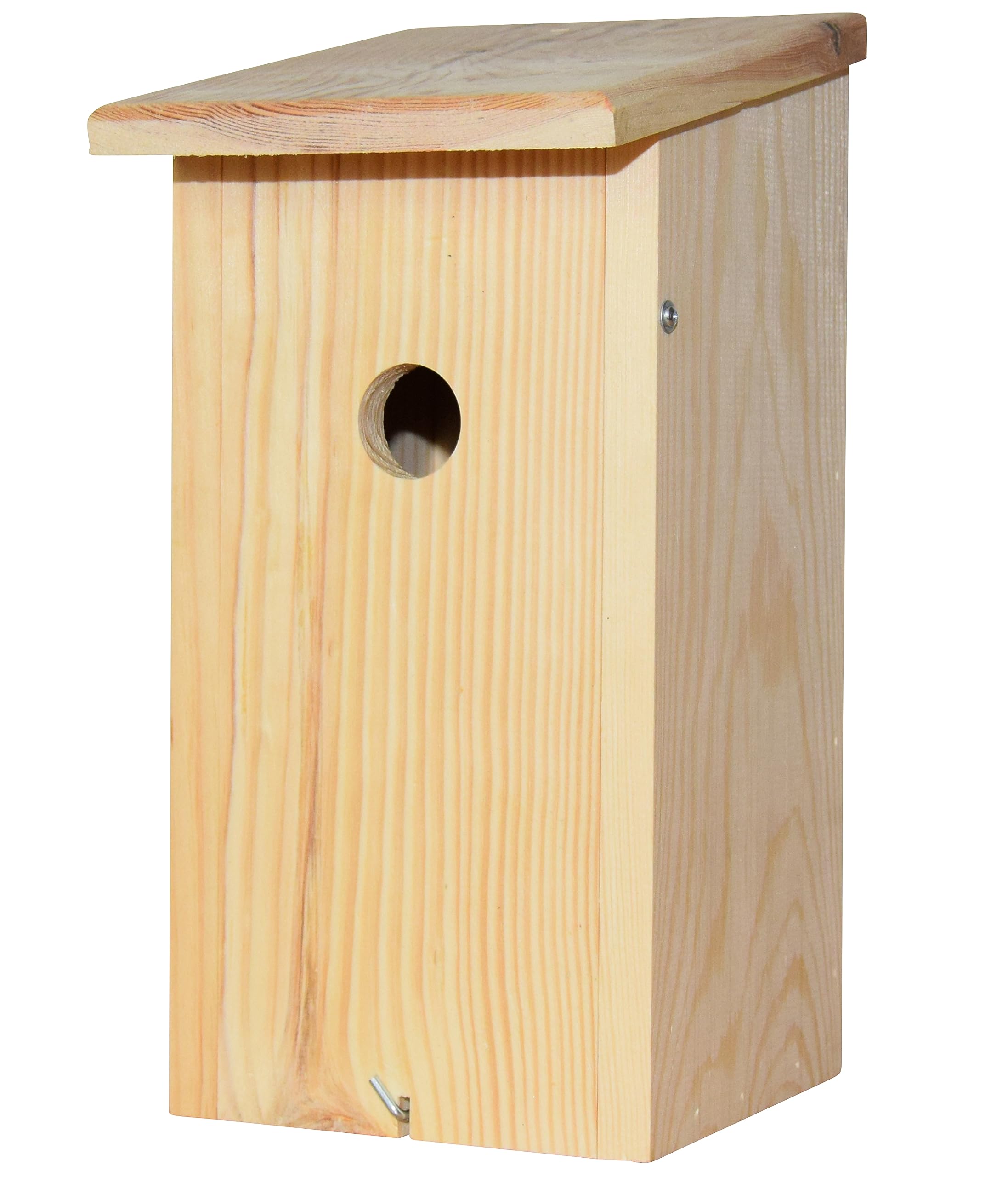 Dehner Natura Premium Birga - Caja Nido para pájaros Silvestres (16 x 32,5 x 20,5 cm, Orificio de Entrada de 32 mm, Madera de Pino certificada FSC, Color Natural