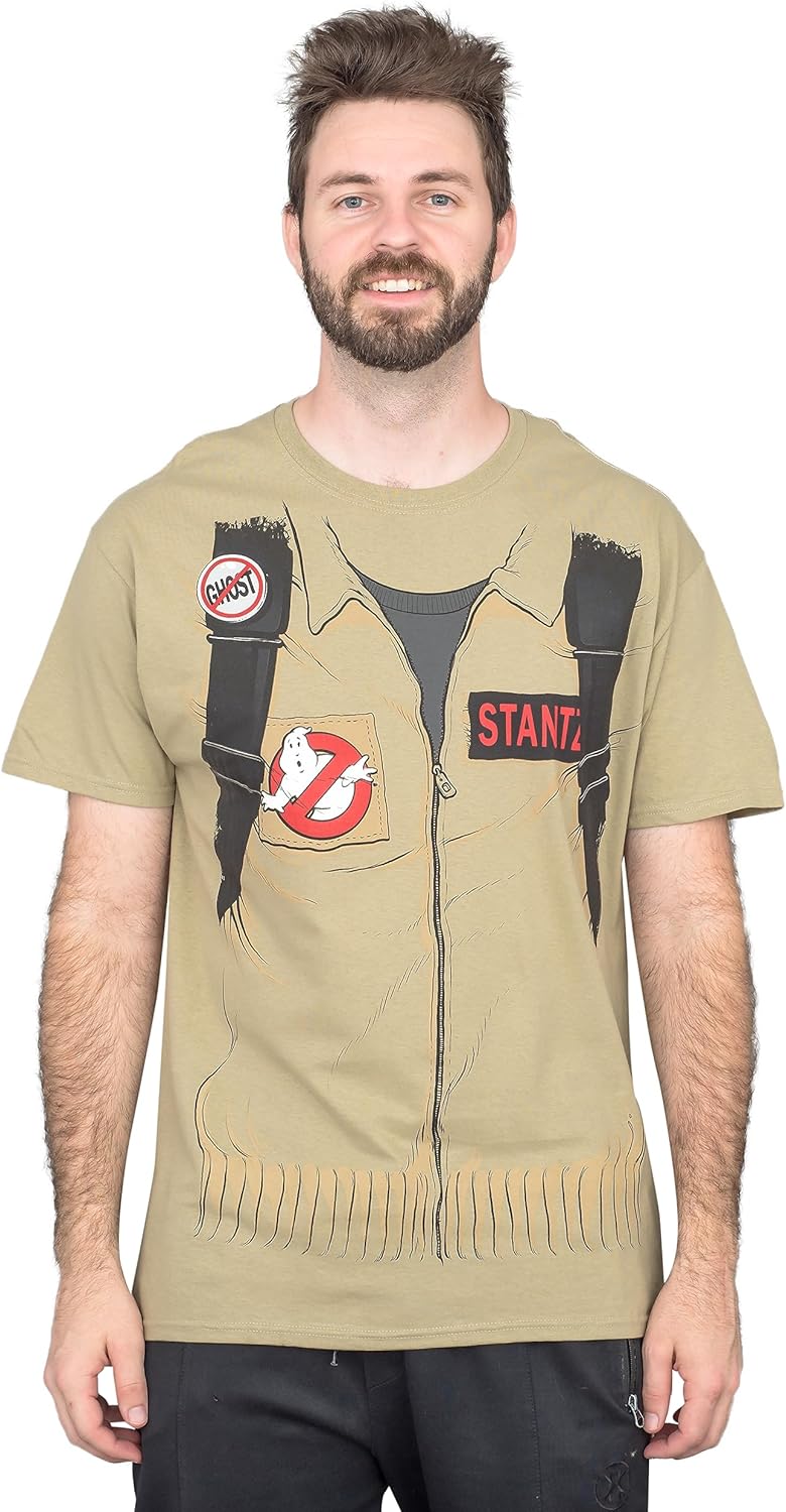 Ghostbusters Halloween Costume Cosplay Adult Short Sleeve T-Shirt with Back Print - Image 2
