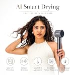 AI Technologie Séchoir à cheveux, Séchoirs à cheveux intelligents pour les femmes, Diffuseur de cheveux pour cheveux bouclés, Sèche-cheveux, Sécheur à cheveux ionique, 7 Mode avec 4 Pièces magnétiques, noir