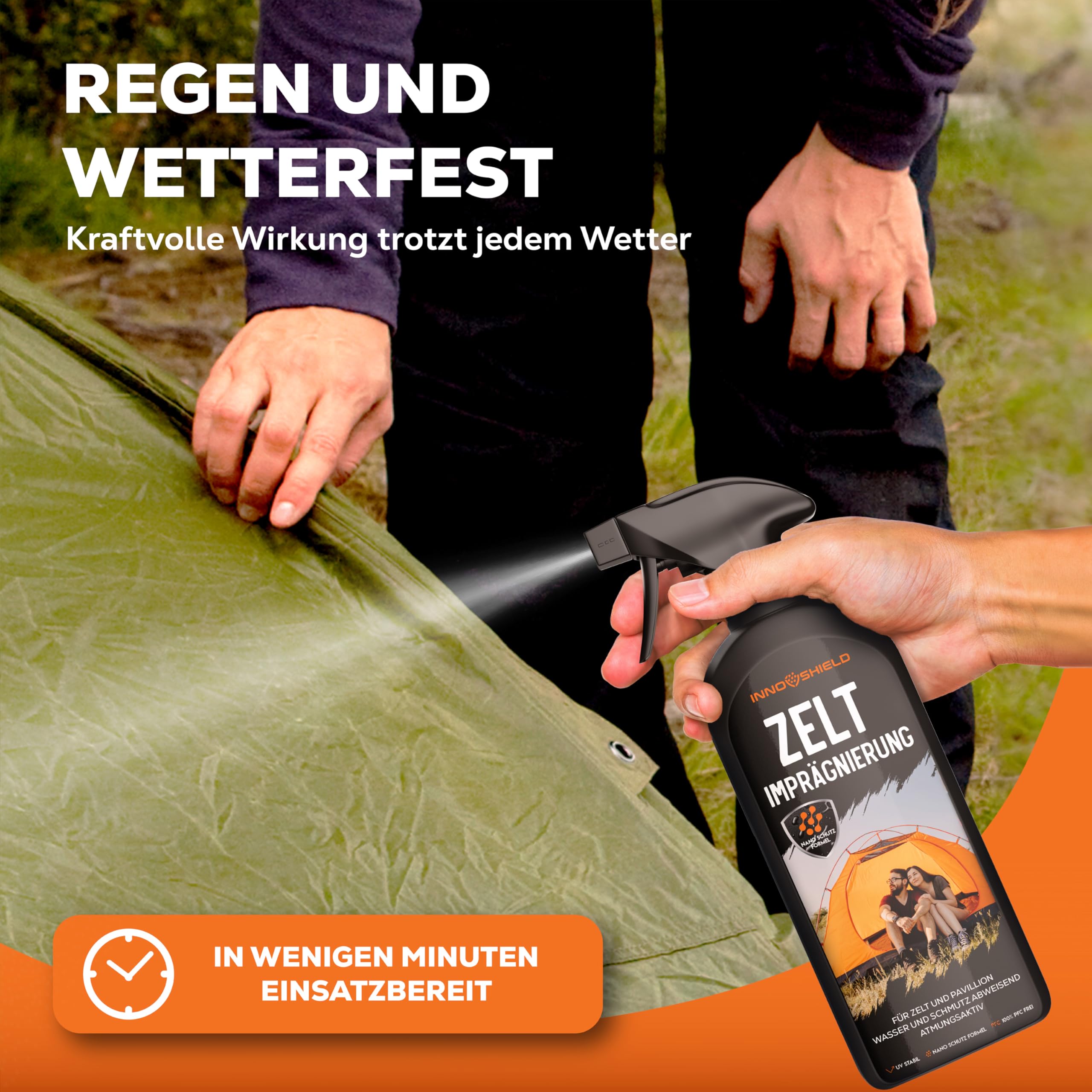INNOSHIELD® Imprägnierspray Zelt & Pavillion 500 ML - Schutz gegen Regen & Nässe