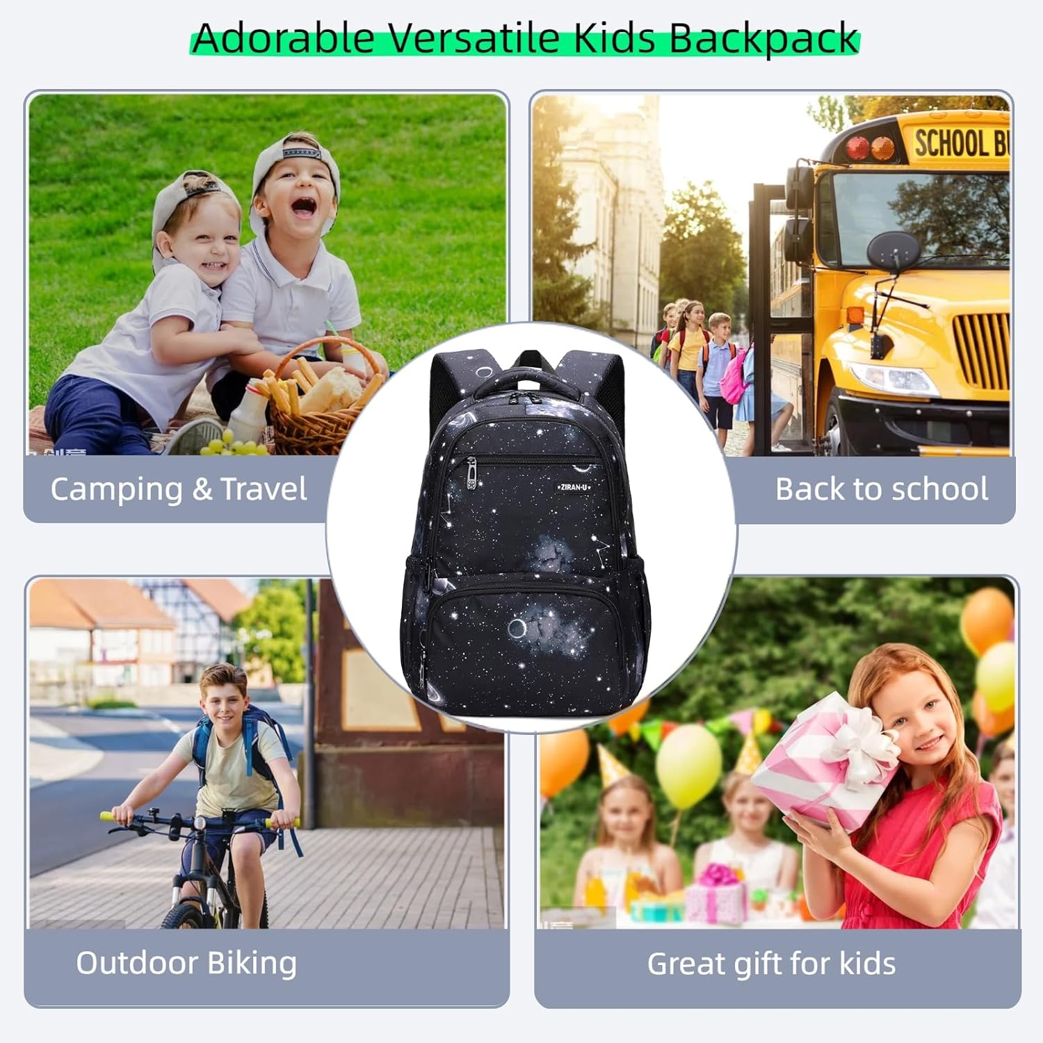 MITOWERMI Kids' Backpack for Boys Girls Elementary School Bags for Boys Bookbags Primary Students Children Backpack Galaxy Black - Image 7
