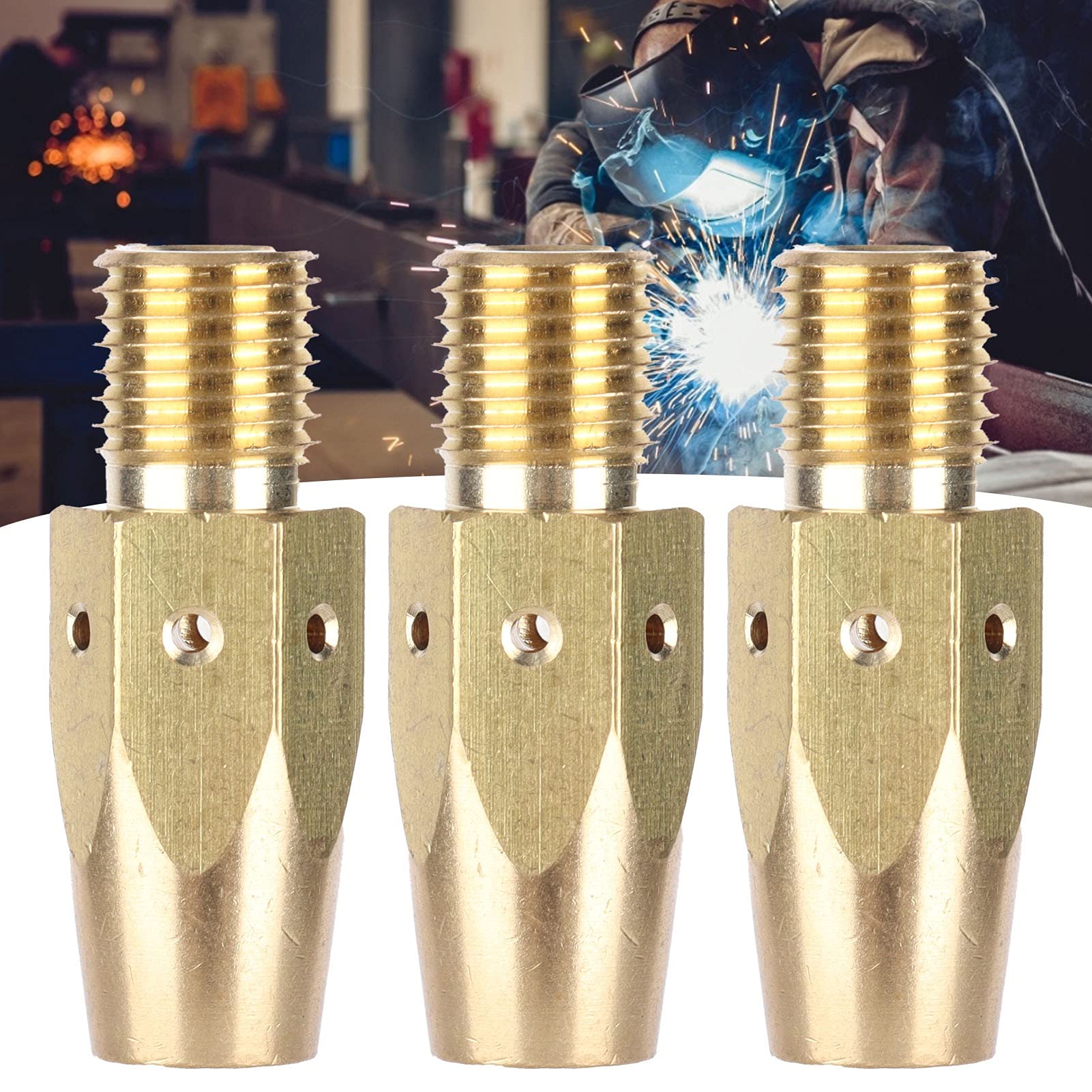 10 - Piece Brass Welding Nozzles Set - Long - Lasting, Easy Installation, Safety Insulated for Miller M25