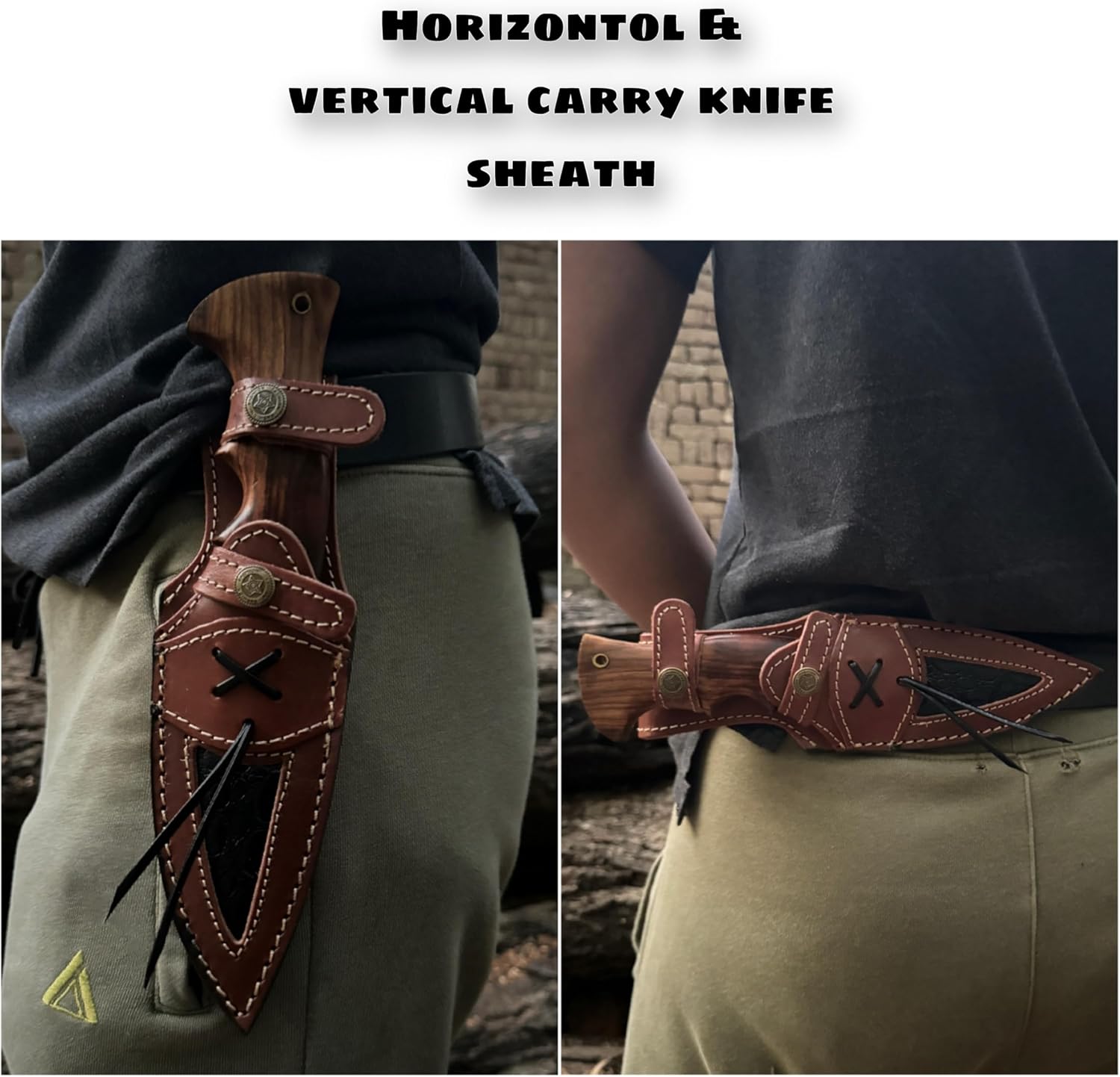 Handmade Damascus Steel Hunting Knife with Leather Sheath. 10" Fixed Blade Tactical Knife for Men - Premium Rosewood Handle with Comfortable Grip best for Hunting and Camping. (Rose Wood)