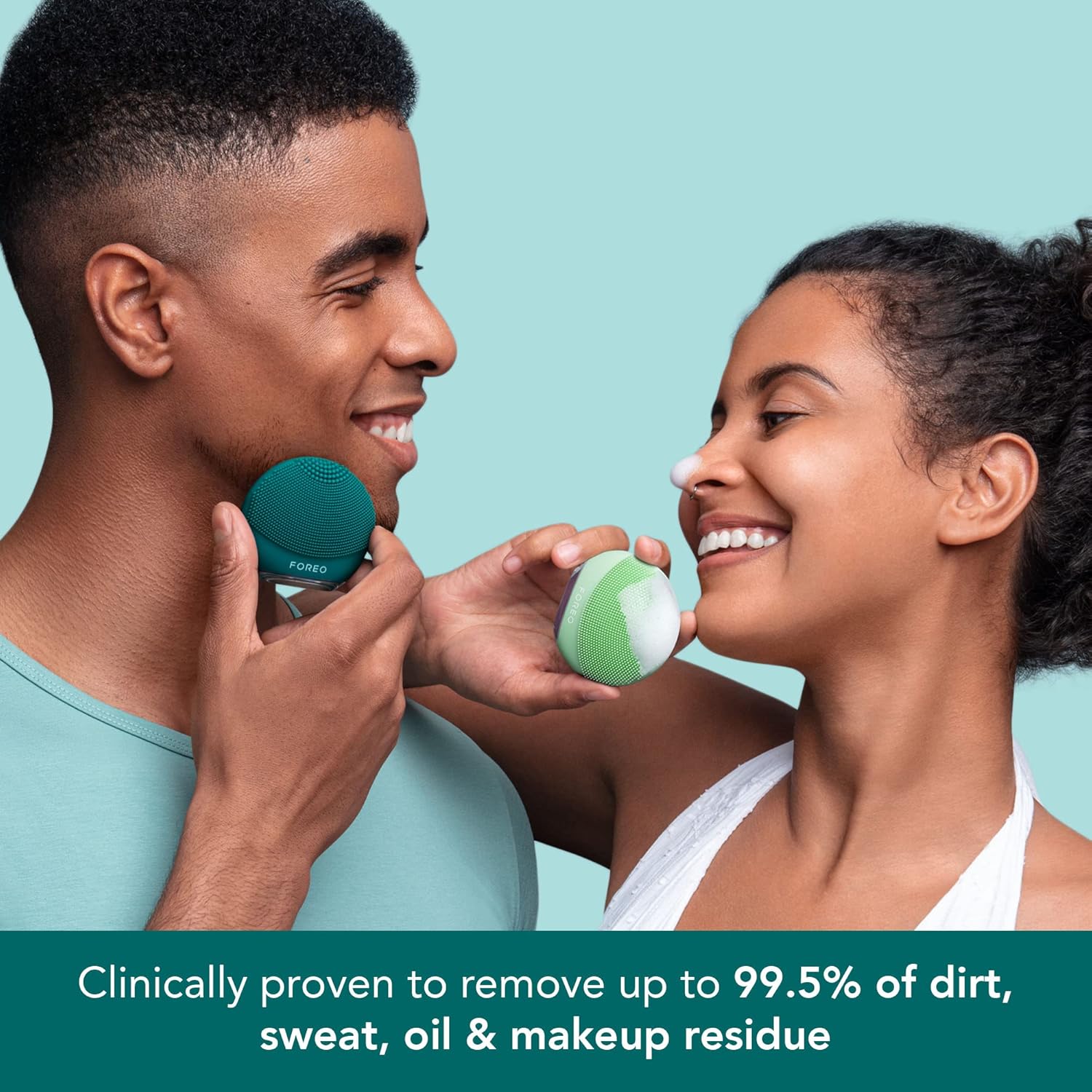 FOREO Luna 4 go Face Cleansing Brush & Firming Massager - Premium Face Care - Enhances Absorption - Simple Skin Care Tools - for All Skin Types- Evergreen