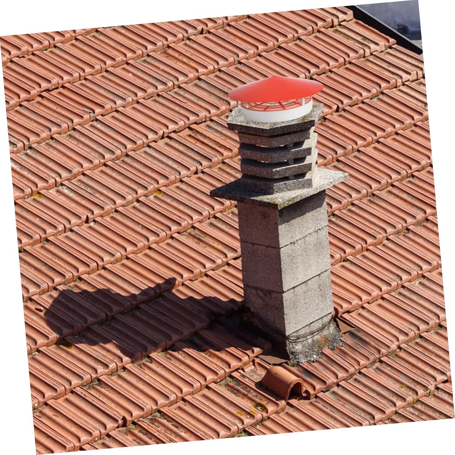 ORFOFE Roof Chimney Vent Cover Rainproof Smokestack Cap PVC Material Easy Installation Eco-Friendly Protector