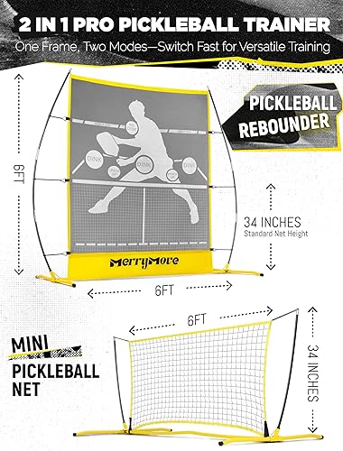 Miniatura 2 de Pickleball Practice Rebounder Net Pickleball Rebounder or 6FT Mini Pickle Ball Net Portable for Outdoor Driveway Backyard and Indoor Garage - 2in1
