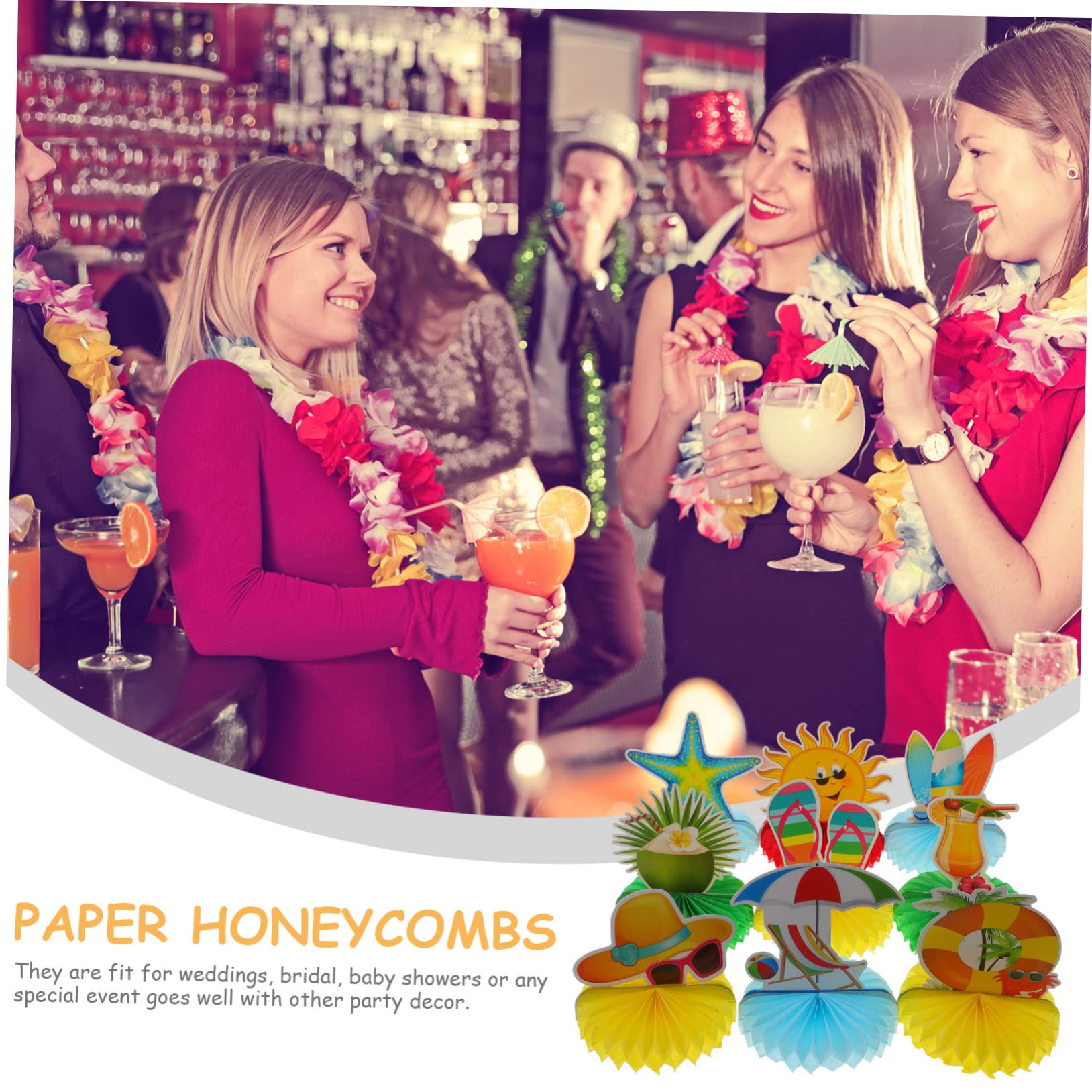 ifundom 18pezzi Ornamenti di Carta Forma di Favo per Decorazioni da Festa Stile Hawaii per Matrimoni Shower e Feste Estive