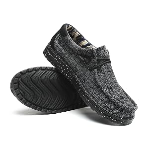 Mens Machine Washable Slip On Lace Up Casual Loafer Breathable Travel Canvas Shoes for Men Comfortable and Stylish