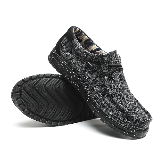 Mens Machine Washable Slip On Lace Up Casual Loafer Breathable Travel Canvas Shoes for Men Comfortable and Stylish