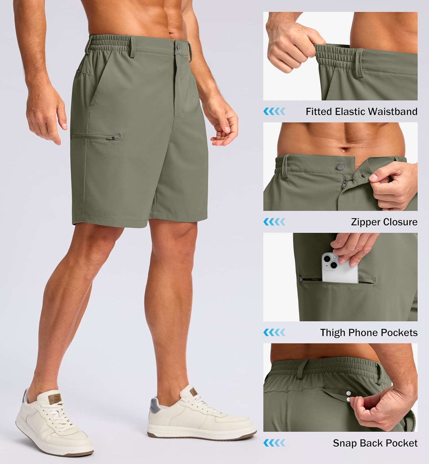 G Gradual Men's Casual Shorts 7"/ 9"/ 5" Lightweight 4 Pockets Stretch Quick-Dry Summer Shorts for Golf Work Hiking Trips - Image 4