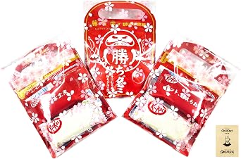 OKURUX 3pcs/Exam Support Winning Gummy Kit Cut Assortment Candy 3-Piece Set   3pcs 1 Wrapping per 3-Piece Set Kachio-ji Winning Gummy Peach Flavor  1pc / Kit Cut  2pcs CHILLOUT PACK Red and White