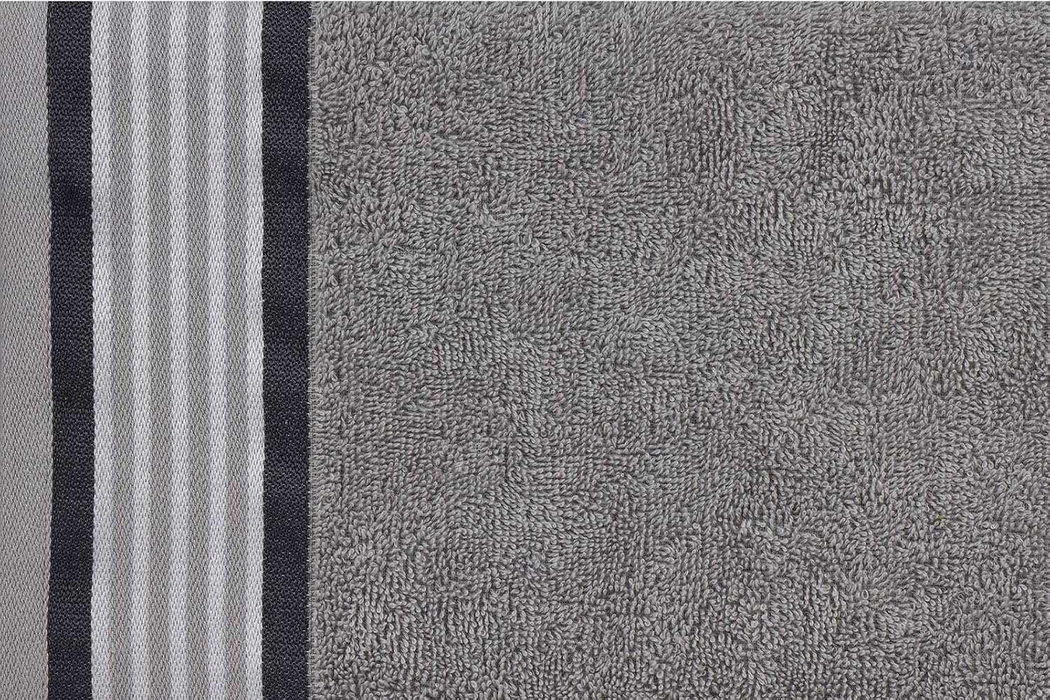 CASA COPENHAGEN Designed in Denmark 550 GSM 2 Large Bath Towels 2 Large Hand Towels 2 Washcloths, Super Soft Egyptian Cotton 6 Towels Set for Bathroom, Kitchen & Shower - Granite Grey and Mirage Grey
