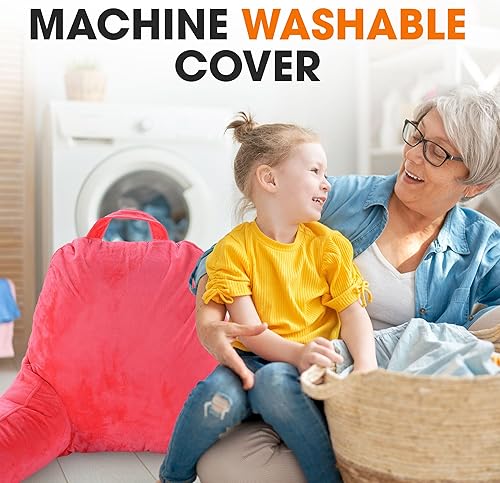 Miniatura 7 de Cheer Collection Almohada de lectura con brazos  Almohada de cama portátil para sentarse y apoyar, almohada de respaldo rellena de espuma para