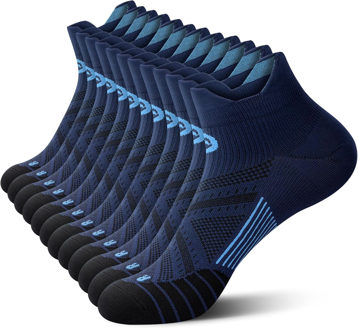 PAPLUS Ankle Compression Sock for Men and Women 2/4/6 Pairs, Low Cut Compression Running Sock with Ankle Support