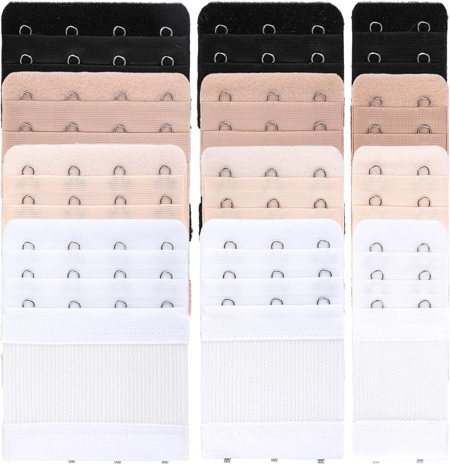 24 Pcs Bra Strap Extender, Elastic Back Extenders in 4 Colors, 2/3/4 Hook Multi Size, Soft Stretch for Comfortable Fit and Extra Room for Women during Pregnancy and Daily Wear