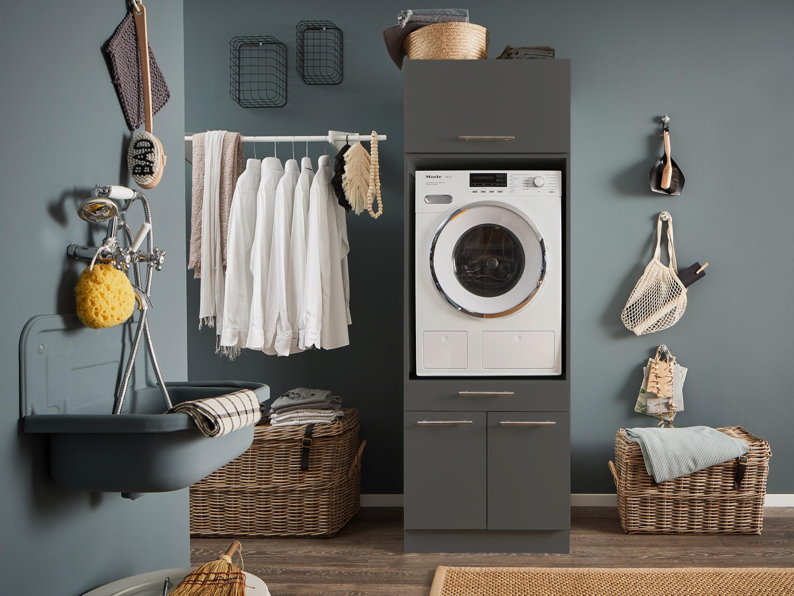 Laundreezy Waschmaschinenschrank mit Schrankaufsatz – Bild 2