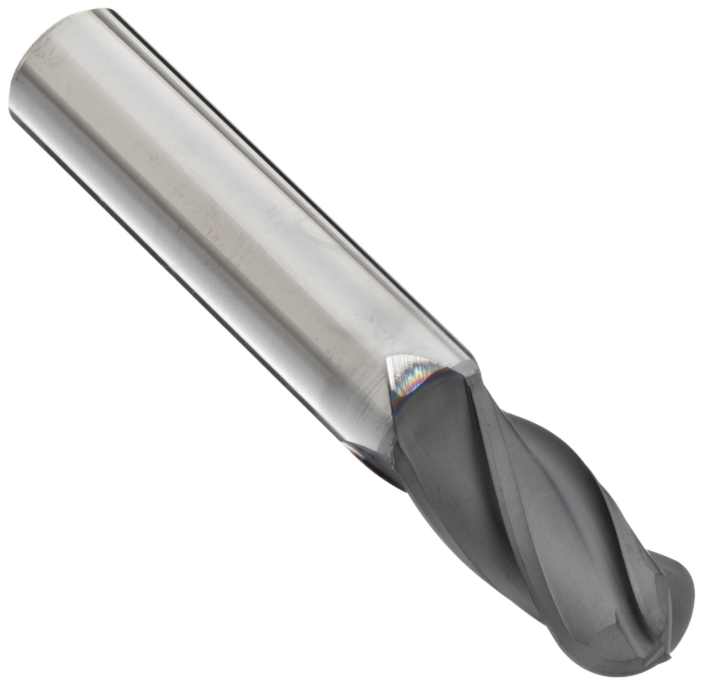 YG-1 EI106 Carbide Ball Nose End Mill, Diamond-Like Finish, 30 Deg Helix, 4 Flutes, 3