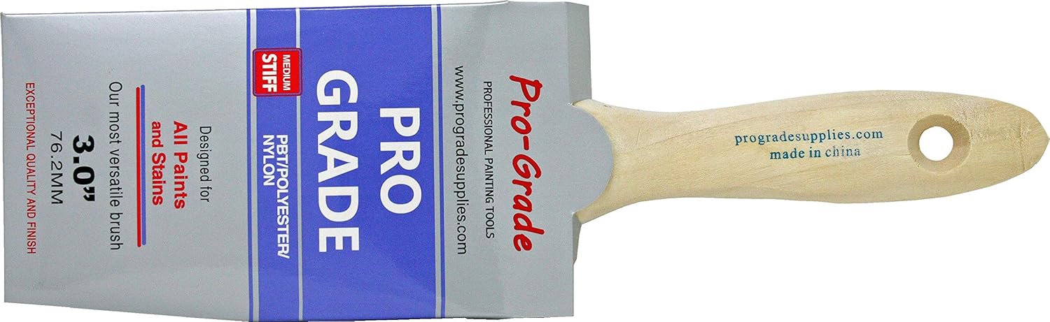 12PK 3 inch Flat Brush Premium Wall/Trim House Paint Brush Set for Professional Painter and Home Owners Painting Brushes for Cabinet Decks Fences Interior Exterior & Commercial Paintbrush.