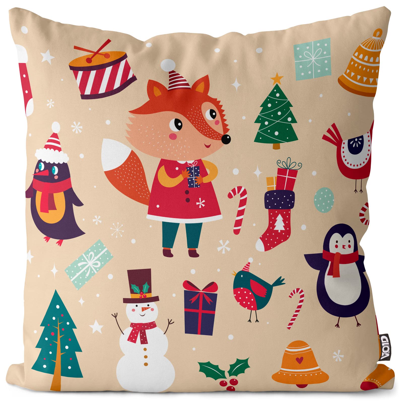 VOID 3 Kissenbezug Kissenhülle Sofakissen Kissen Deko Weihnachten Winter Weihnachtsdeko, Kissen Größe:60 x 60 cm