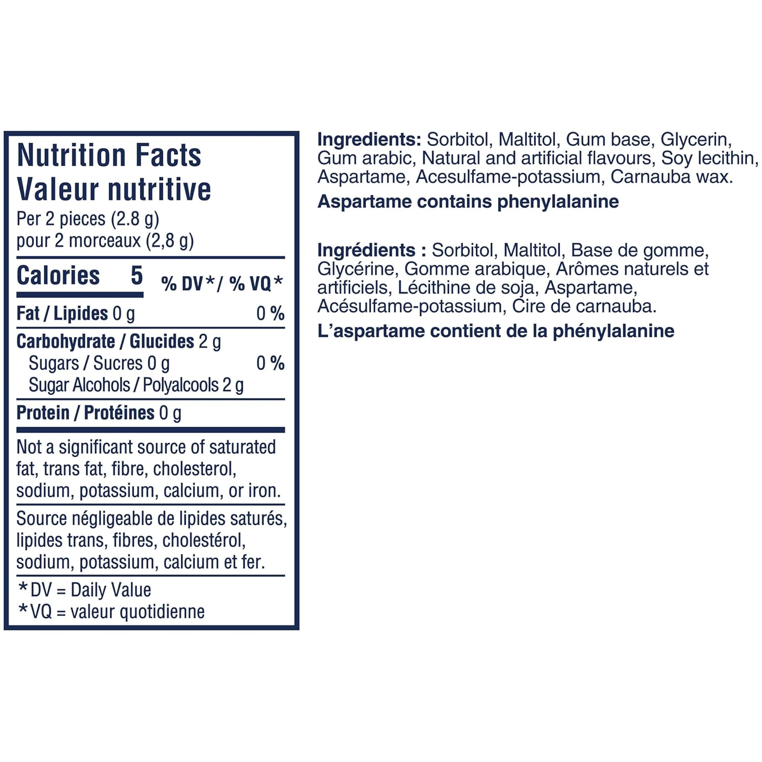 Excel Sugar-Free Gum, Spearmint, 6x60ct, 360 Pieces {Imported from Canada}