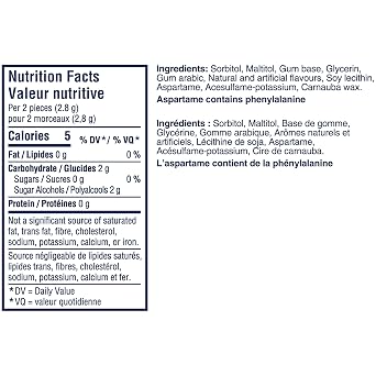 Excel Sugar-Free Gum, Spearmint, 6x60ct, 360 Pieces {Imported from Canada}