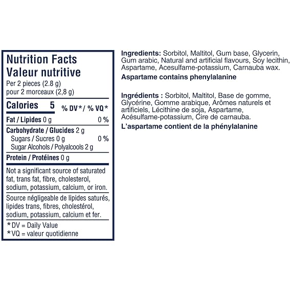 Excel Sugar-Free Gum, Spearmint, 6x60ct, 360 Pieces {Imported from Canada}