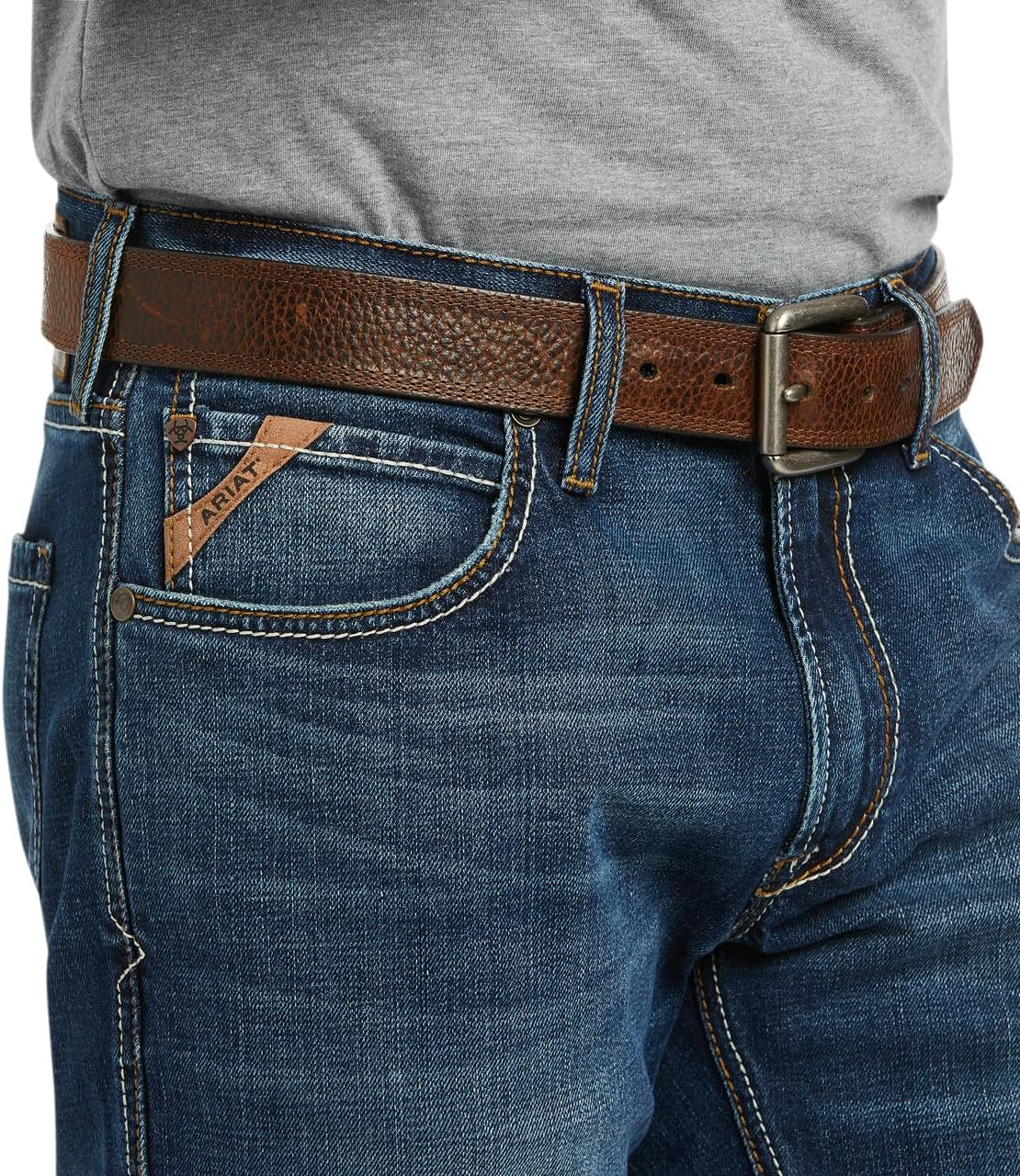 ARIAT Men's M5 Straight Stretch Madera Stackable Straight Leg Jean, Heath - Image 3