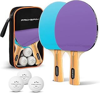 PRO-SPIN Ping Pong Paddles - High-Performance Set with Premium Table Tennis Rackets, 3-Star Ping Pong Balls, Compact Storage Case | Professional Quality Ping Pong Paddle Set | Indoor & Outdoor Games
