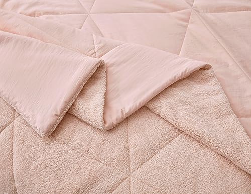 Miniatura 6 de Chezmoi Collection Zane - Juego de edredón Sherpa de 3 piezas, juego de ropa de cama reversible de microfibra lavada de doble cara, acolchado