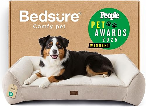 Miniatura 26 de Bedsure XL Plus - Camas ortopédicas para perros de tamaño grande, sofá extra grueso de apoyo para perros con funda impermeable lavable, sofá cama