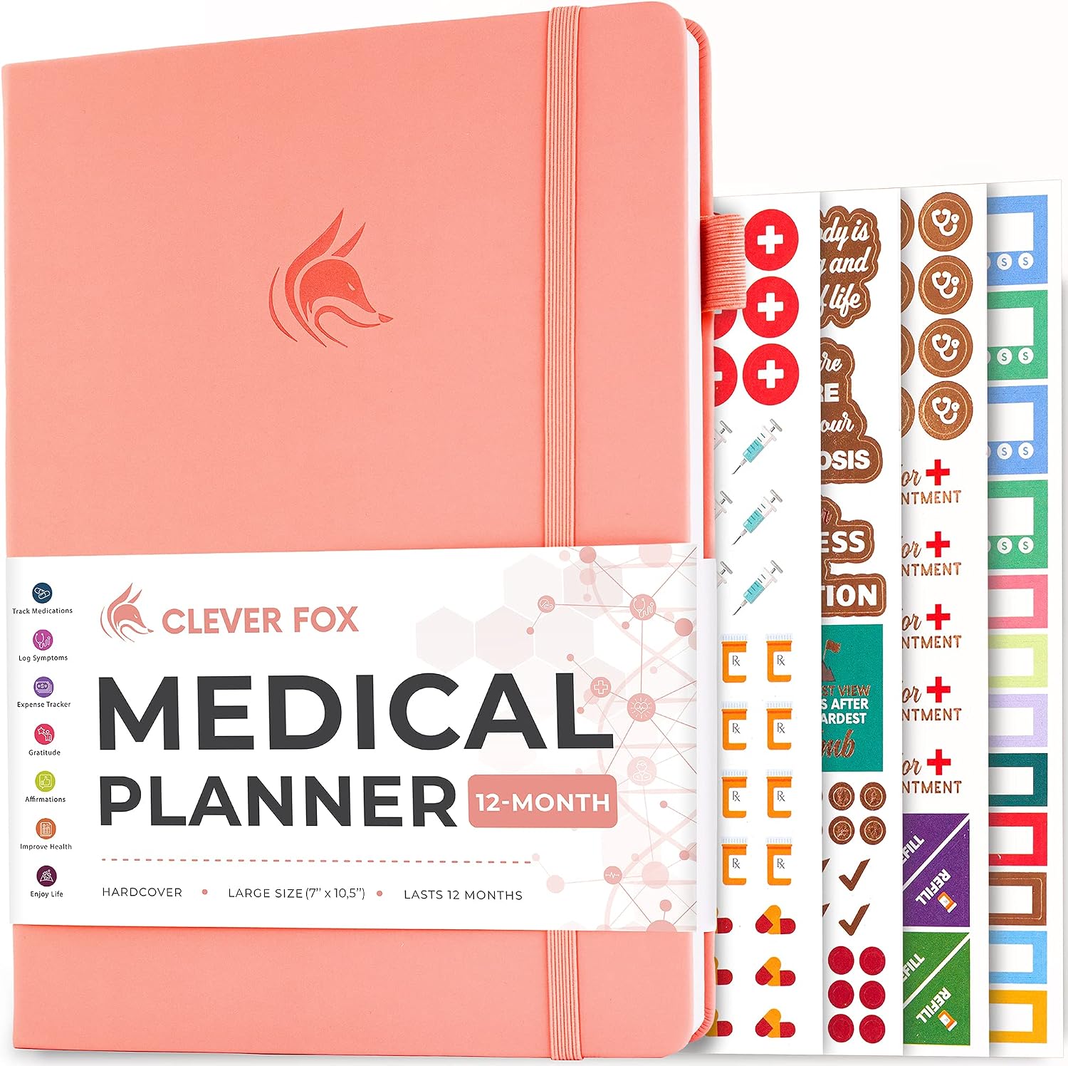 Clever Fox Medical Planner 12-Month, Medical Notebook, Health Diary, Wellness Journal & Logbook to Track Health