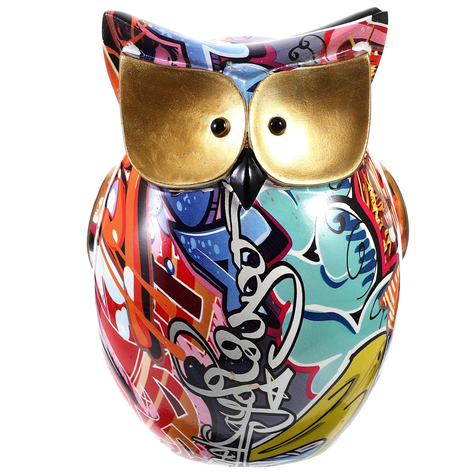 Ornement hibou en résine de qualité à texture réaliste et surface fine travaillée