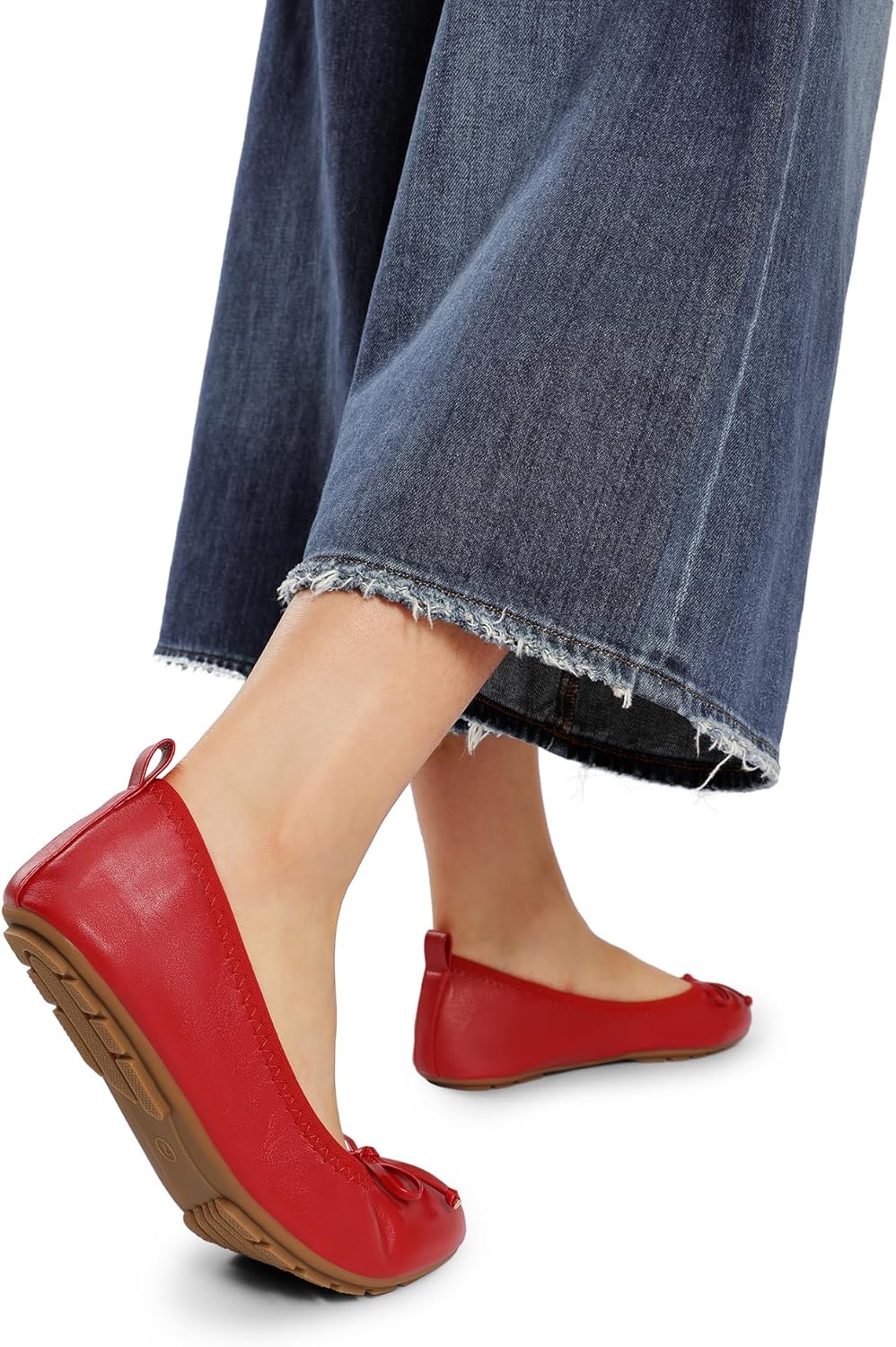 DREAM PAIRS Women's Flats, Foldable Ballet Flats for Women, Bowknot Round Toe Comfort Light Weight Slip-On Dress Shoes - Image 2