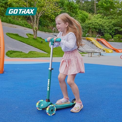 Miniatura 2 de Gotrax KS1KS3 - Patinete para niños, ruedas con luz LED y manubrio de 3 alturas ajustables, plataforma antideslizante inclinada para dirigir y