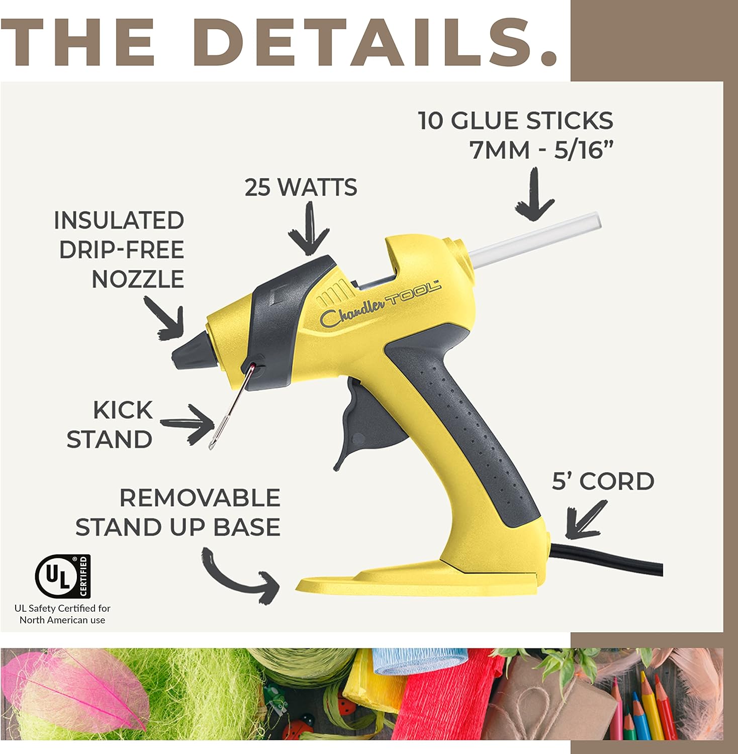 Buy Mini Hot Glue Gun Kit 25W Small Size Stand up High Temp Hot Melt