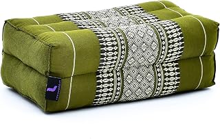 Leewadee Kapok-Filled Yoga Block Meditation Cushion - Breathable Support for Yoga Poses, Pilates & Floor Workouts 14x7x5"
