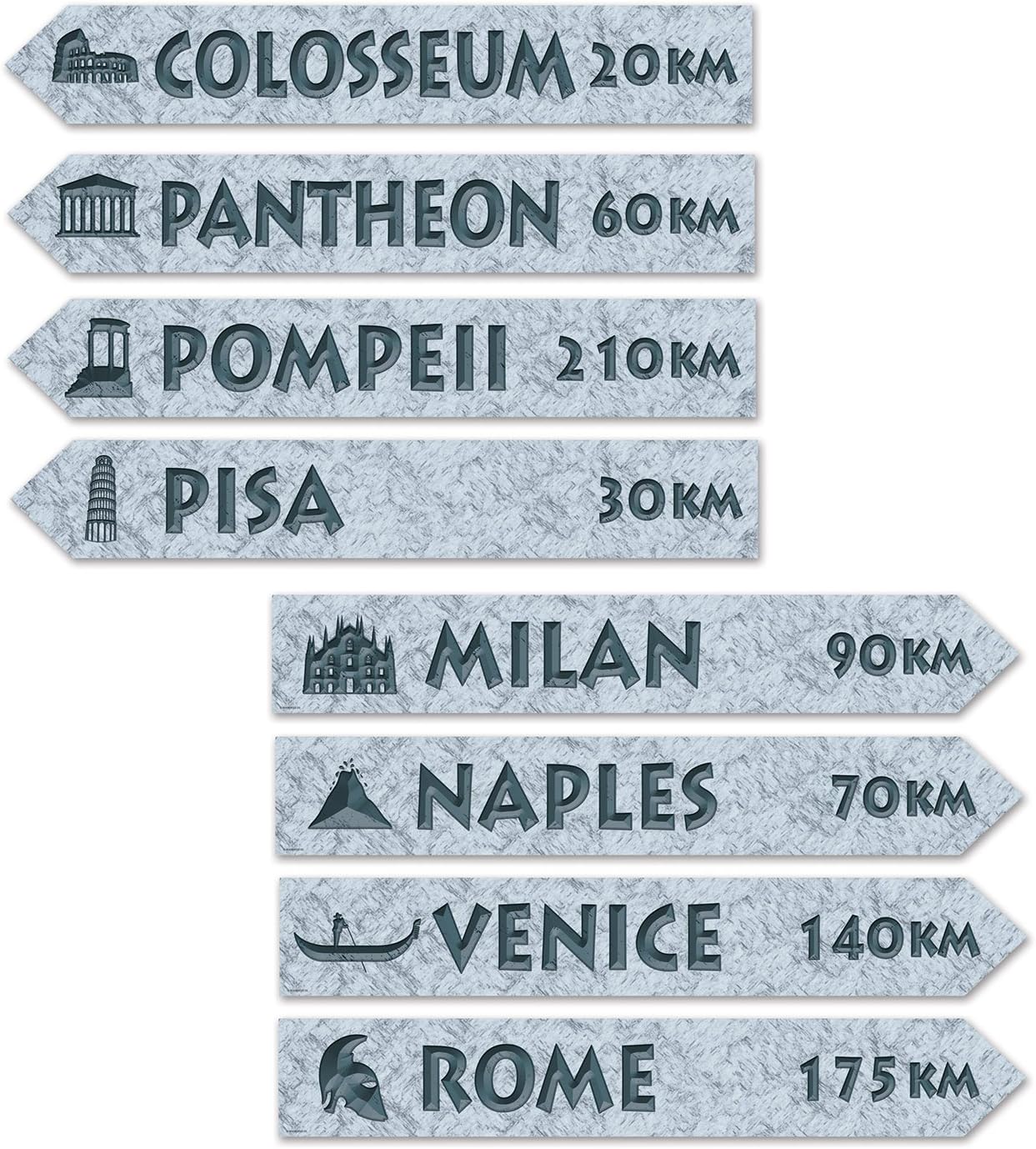 Beistle Italian Street Signs Cutouts