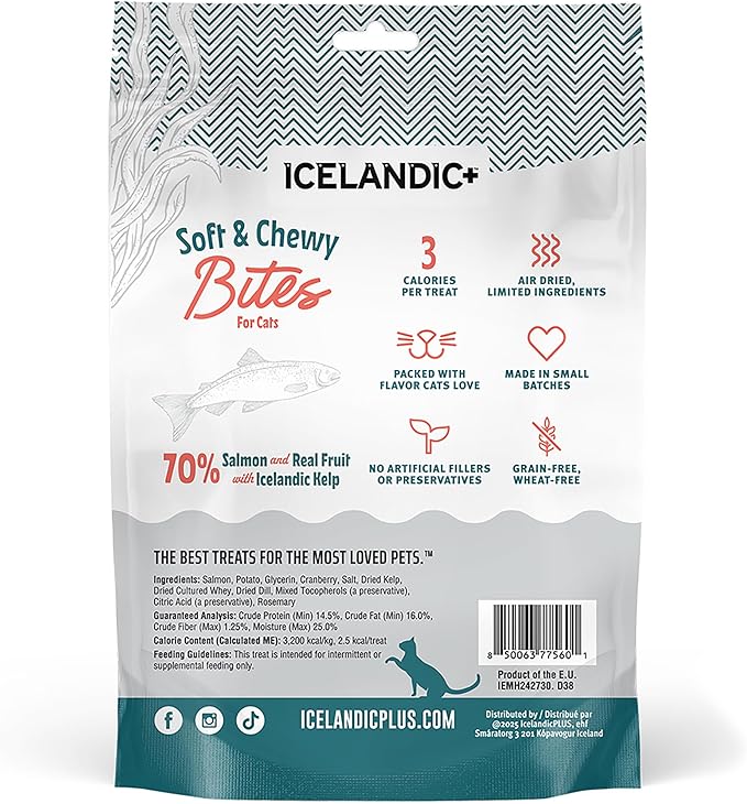 Golosinas para gatos Icelandic+ Salmon & Cranberry 1.8oz miniatura 3