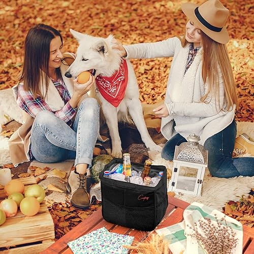 Miniatura 6 de Creathing Car Trash Can Foldable, Waterproof Organizer Bag or Garbage Can for Console/Seat (Medium, Black), 2 Gallons Negro