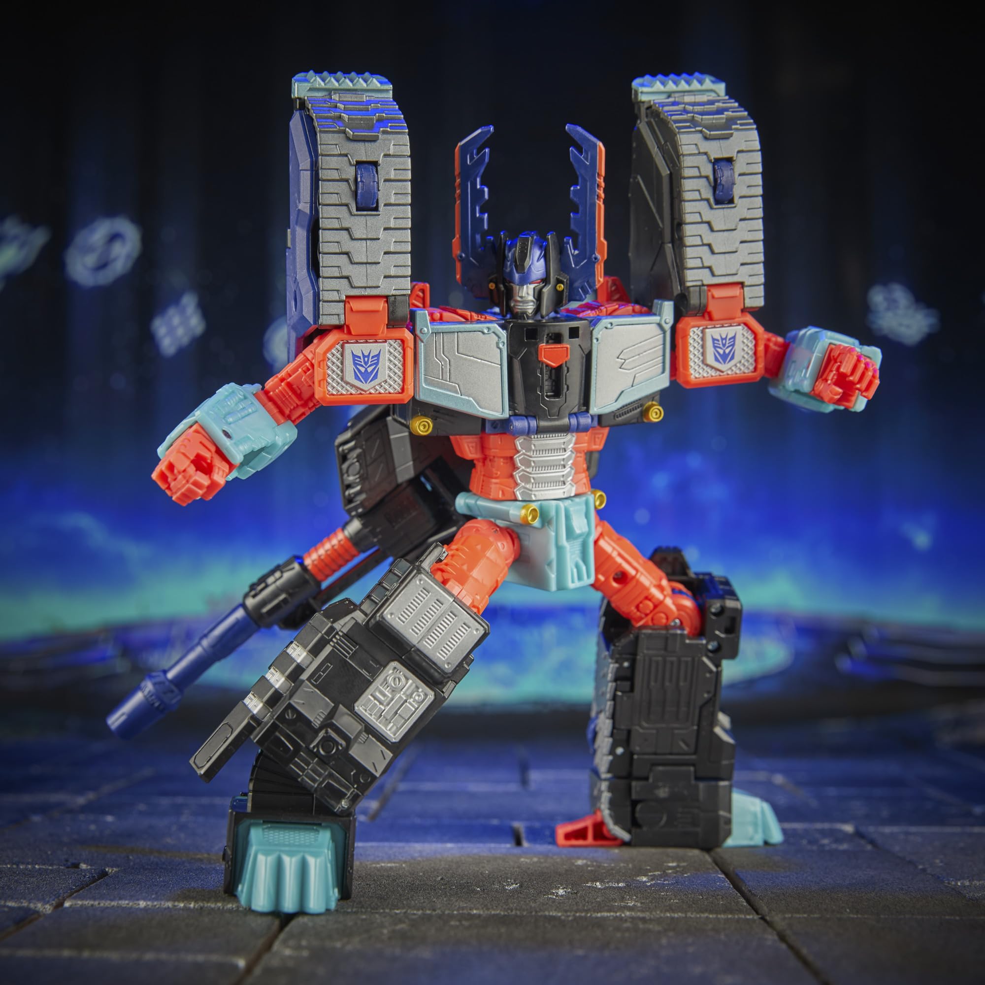 Transformers Age of The Primes, Figurine Convertible Megazarak Classe Leader de 19 cm, Robots Jouets, dès 8 Ans