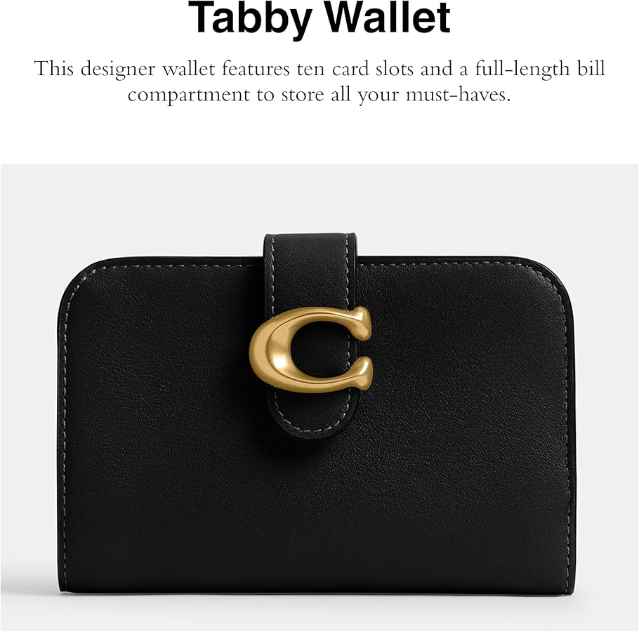 Amazon | COACH ソフトグレインレザー タビーウォレット, B4/BLACK