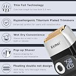 Kemei Professional Electric Foil Shaver for Men Razor with Bald Trimmer Cordless Shavers Rechargeble LED Display 2 in 1
