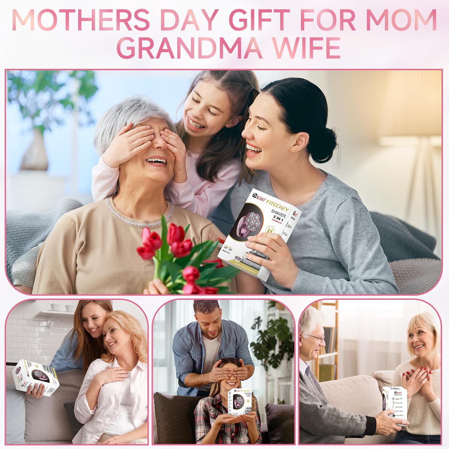 Electric Razors for Women Legs, 5-in-1 Electric Shaver for Women & Body Shaver, Waterproof Wet/Dry 7-Blade Women’s Electric Shaver with Womens Facial Hair Shaver for Lady Face Underarms Public - Image 8