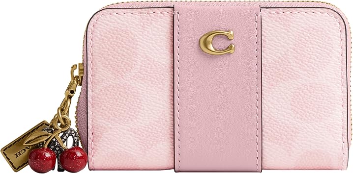 Coach Signature Essential Small Zip Around Card Case With Charms