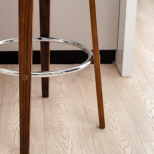 Miniatura 10 de Glitzhome Juego de 2 taburetes de bar, taburetes de bar giratorios de 29.5 pulgadas de alto con respaldo curvo, taburetes de altura de barra con