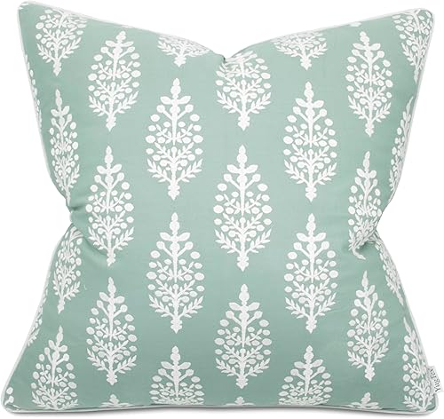 Miniatura 2 de YugTex Chandni Paiseley - Juego de 2 fundas de almohada cuadradas decorativas bordadas, decorativas, decorativas, para sofá, silla, dormitorio, sala