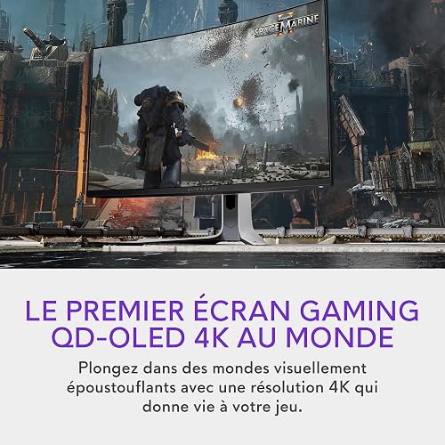 Alienware AW3225QF 32" 4K UHD (3840x2160) 1700R Écran PC Gaming Incurvé, 240Hz, QD OLED, 0.03ms, Compatible NVIDIA G-Sync, HDR, Dolby Vision, USB-C, DisplayPort, 2X HDMI, 4X USB, Garantie 3 Ans - 2