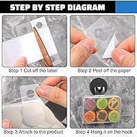 Vista 4 de Blulu 1500 Piezas Etiquetas Colgantes Transparentes con Ranura Agujero Pestañas Colgantes Autoadhesivas Etiquetas Colgantes Transparentes Plásticas