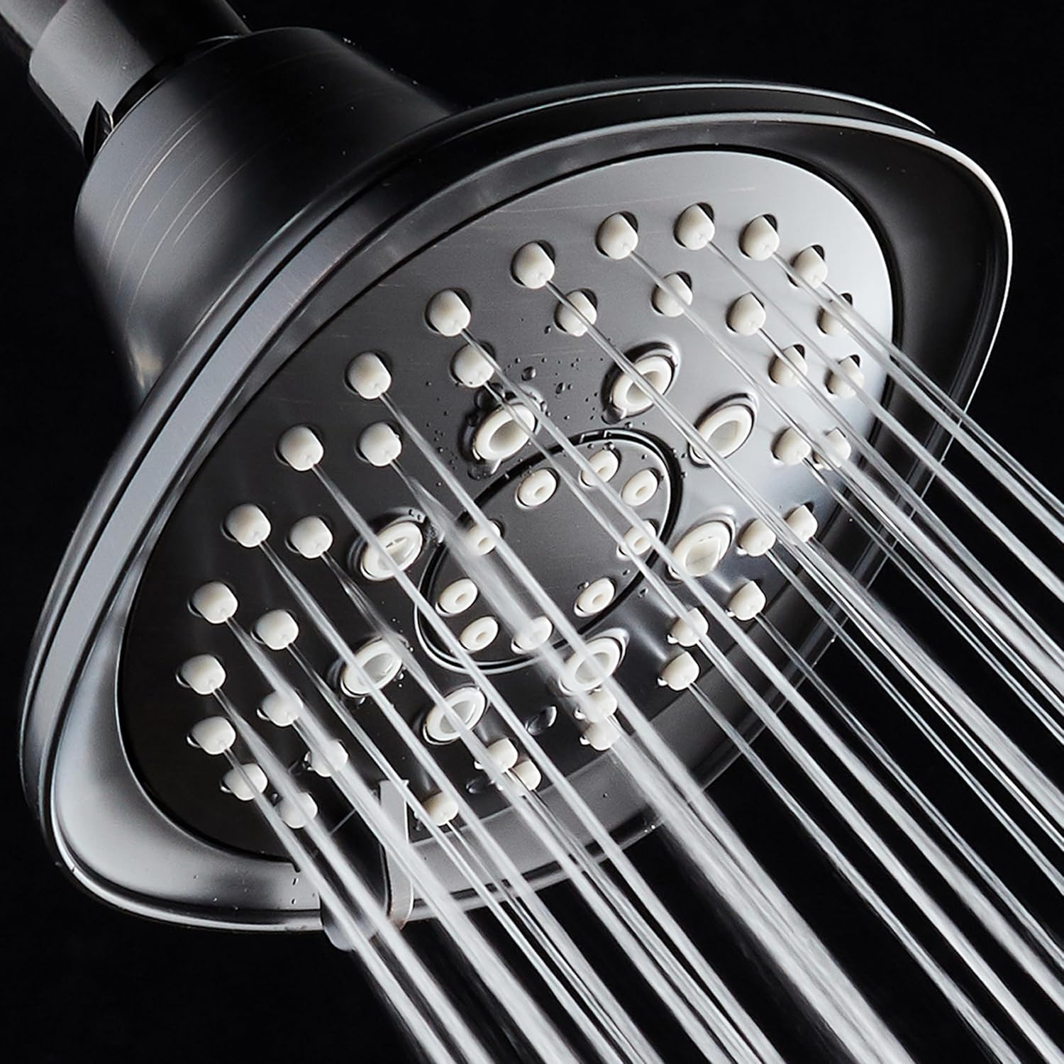 AquaDance Oil-Rubbed Bronze Hot Oval Square Style 6-setting High-Pressure Luxury Shower Head. Angle Adjustable, Solid Brass Connection Nut, Finish. Premium Quality Exclusive Showerhead