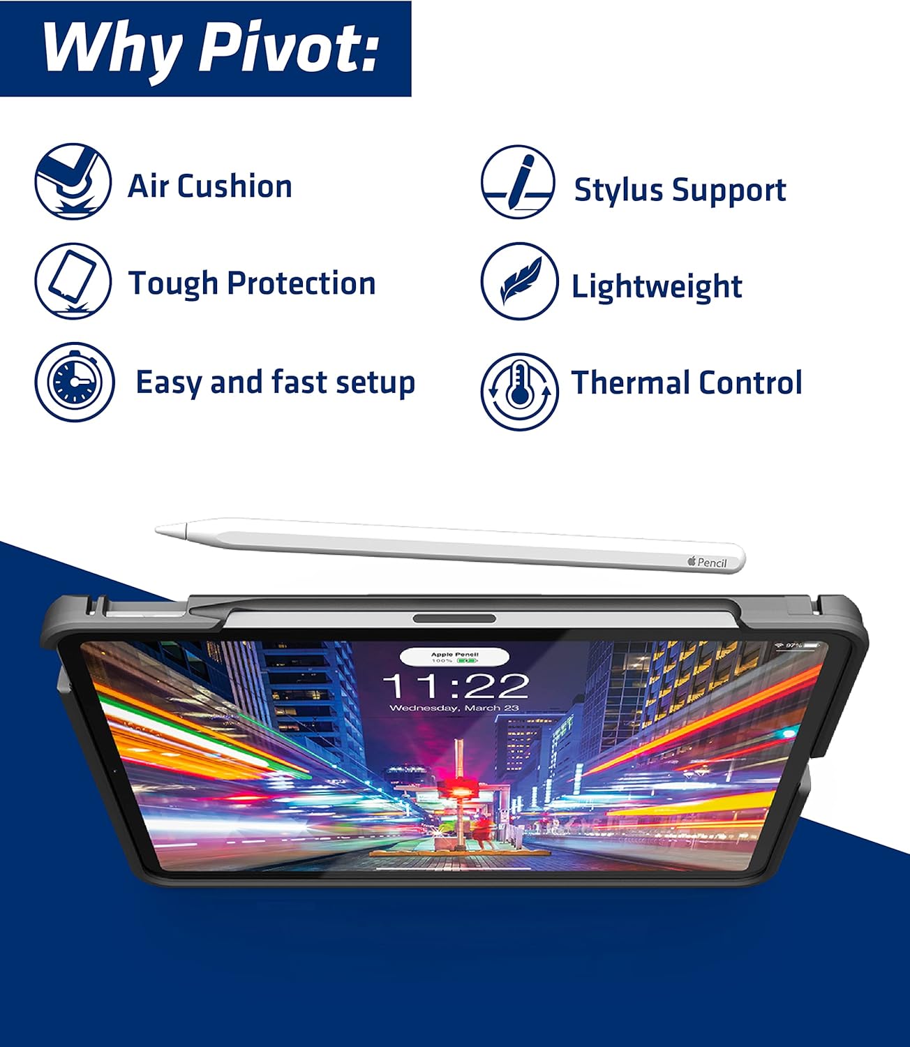 Image highlighting the superior cooling design of the PIVOT case.